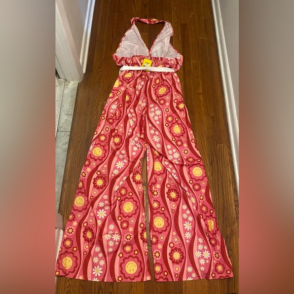 Unique vintage smiley flower power  collab jumpsuit size 2x - Picture 10 of 12
